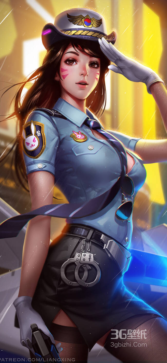 3D穿女警制服的大胸动漫美女1