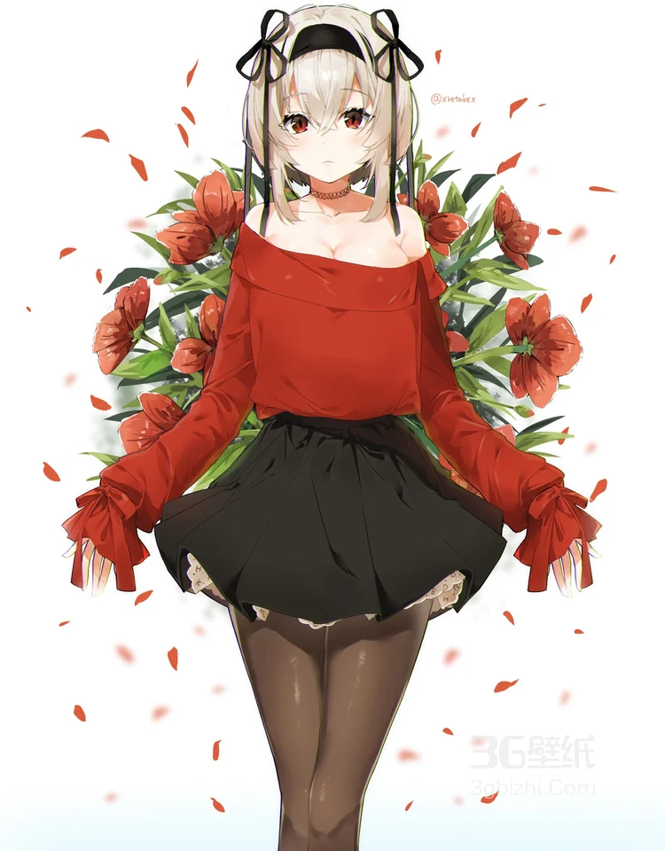 穿露肩装的二次元动漫美少女插画图片集2