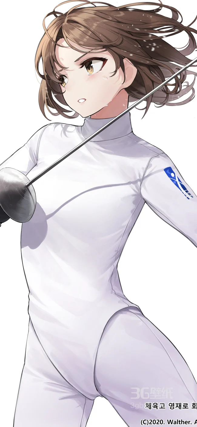 手绘简洁的击剑女运动员1