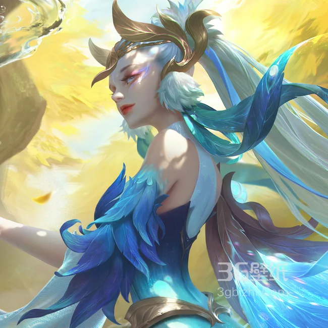 人形青鸟为什么的侧身插画高清手机壁纸1