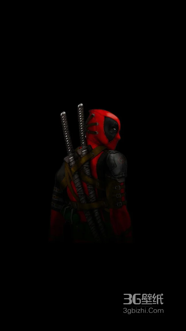 漫威人物小贱贱死侍帅气背影海报手机壁纸1