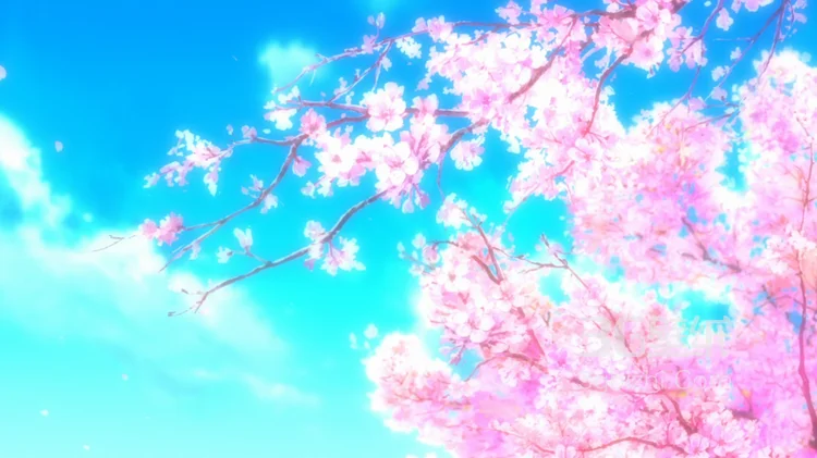 唯美浪漫的樱花，樱花树，插画手绘动漫壁纸图片2