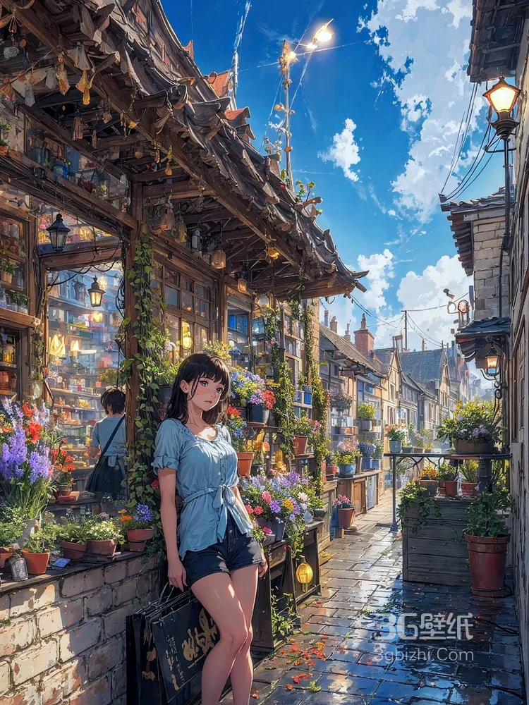 安静，恬静，文静的AI动漫女生图片，不同丰富场景里的动漫女生唯美图片集7