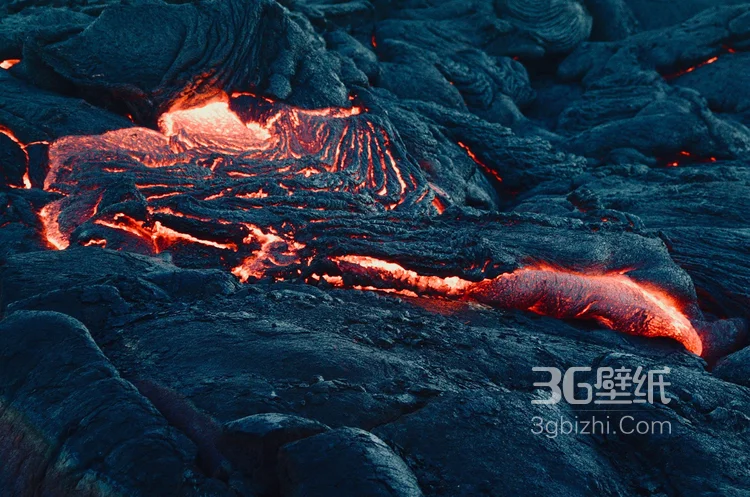 活火山，岩浆，星空，夜晚下的火山岩浆图片5