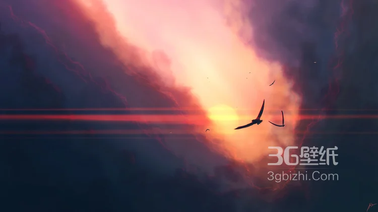 火红的或粉色天空云彩美图，它们像烈火，像棉花糖，在蔚蓝的天空中绽放5