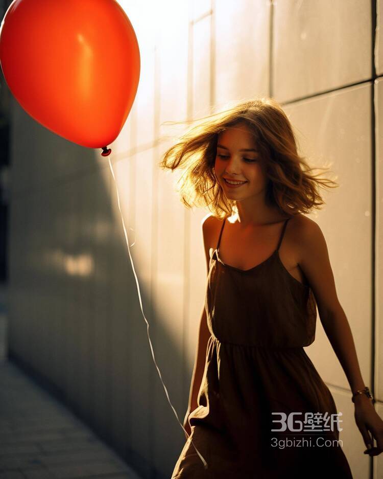 逆光，行走在街上，头发蓬松的欧美外国美少女唯美逆光798艺术摄影美照1