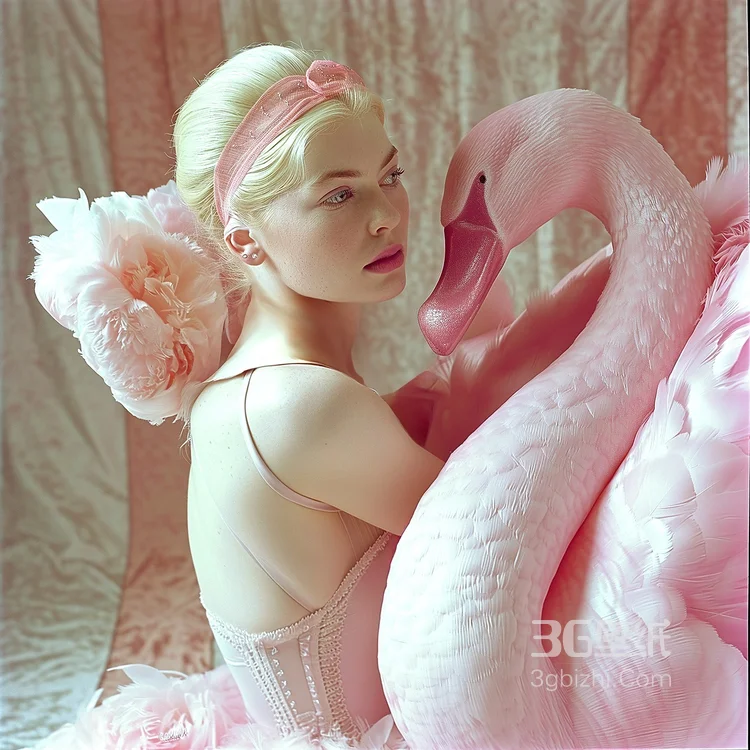 欧美美女与动物超美艺术摄影，闭着眼睛，头上顶着鸽子的西方14147大但人文艺术摄影美图图集7