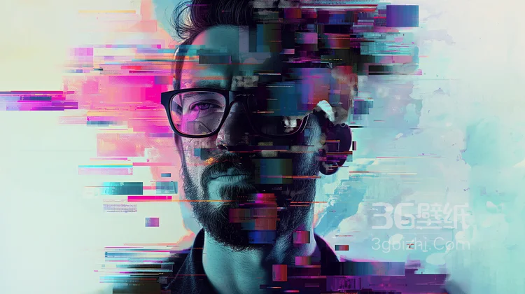 网络，矩阵，嬉皮士，数码与人类 AI创意美图3