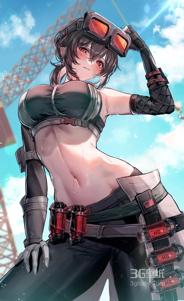 格莉丝动漫图片，游戏《绝区零》人物格莉丝紧身衣穿搭大汗淋漓身材妖娆动漫美图5