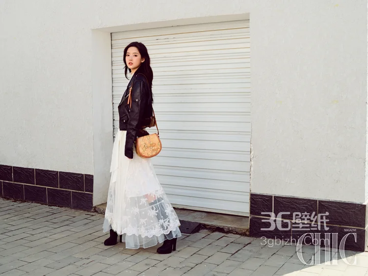 王玉雯时尚牛仔，裙装系列 不同个性酷飒秋装户外穿搭登封写真美照12