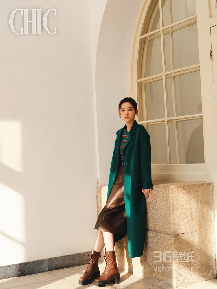 王玉雯时尚牛仔，裙装系列 不同个性酷飒秋装户外穿搭登封写真美照9