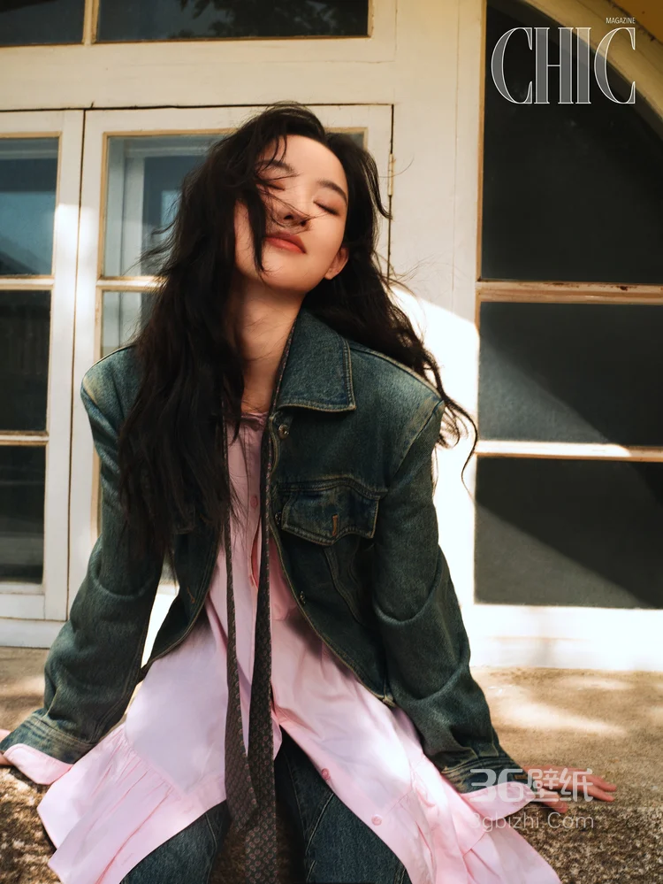 王玉雯时尚牛仔，裙装系列 不同个性酷飒秋装户外穿搭登封写真美照10