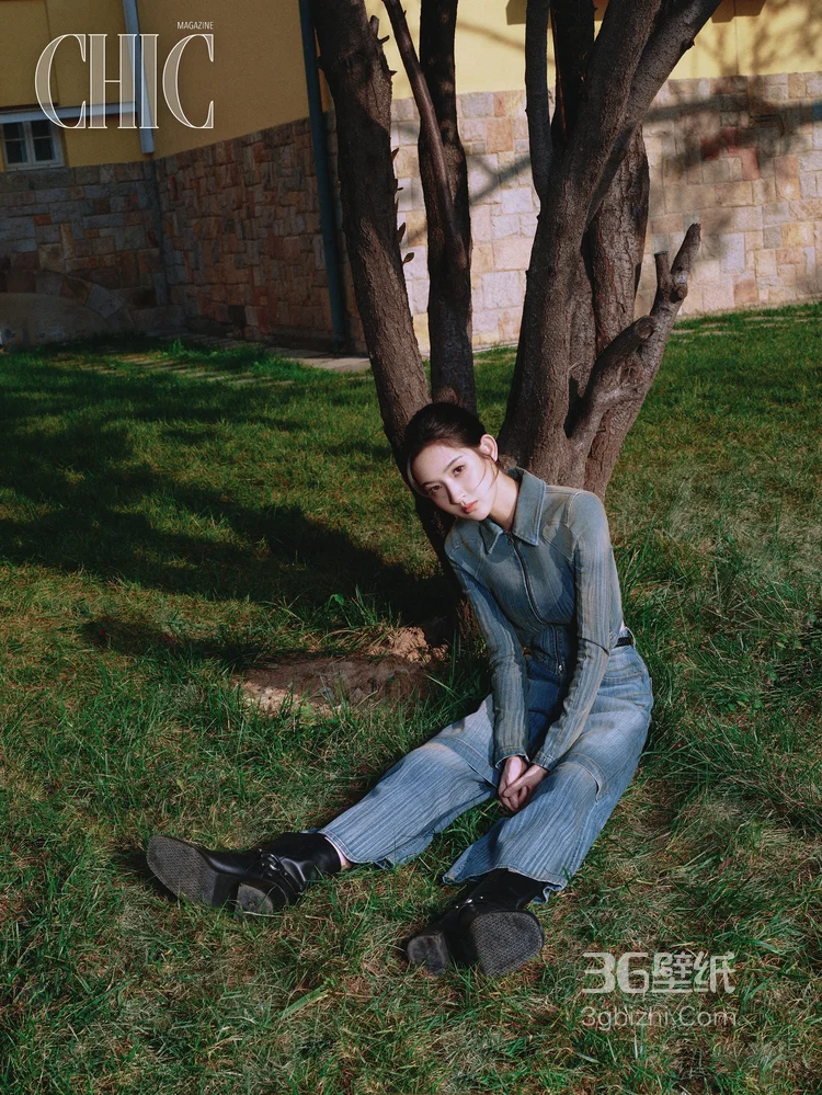 王玉雯时尚牛仔，裙装系列 不同个性酷飒秋装户外穿搭登封写真美照8