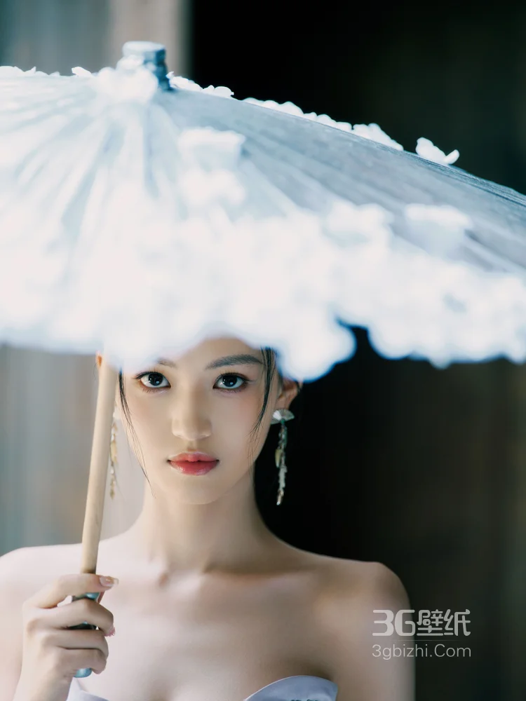 沈羽洁一袭银色抹胸鱼尾礼服江南风写真，山水湖泊中，尽显优雅华丽3