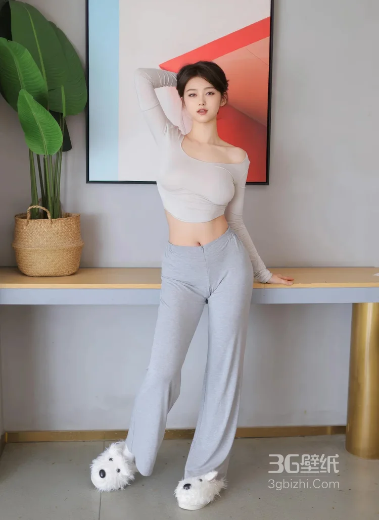 休闲居家裤，被有腹肌的美女小橘子orange穿出别样韵味！6