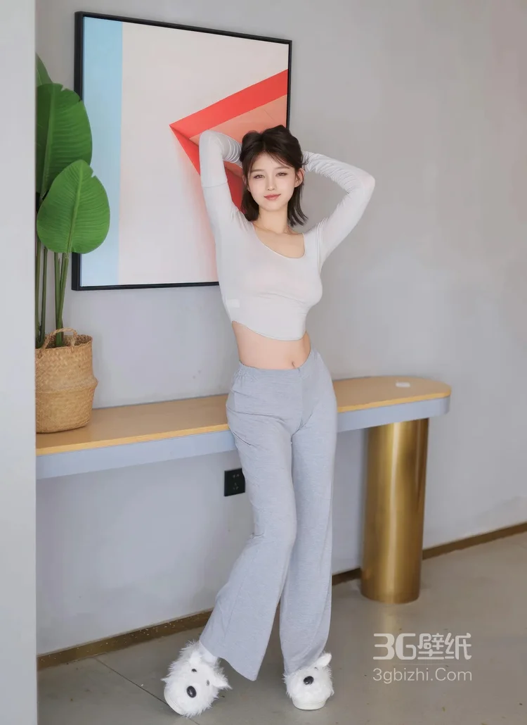 休闲居家裤，被有腹肌的美女小橘子orange穿出别样韵味！5