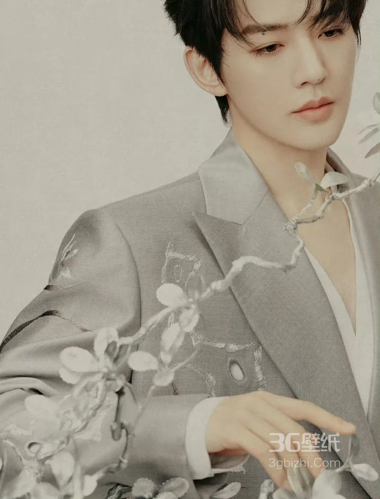 邓为2025丁香诗会造型图集，身着墨韵花草的刺绣西装，原来是俊逸翩然的国风公子7