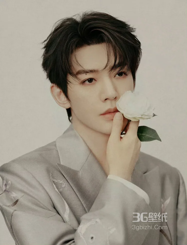 邓为2025丁香诗会造型图集，身着墨韵花草的刺绣西装，原来是俊逸翩然的国风公子3