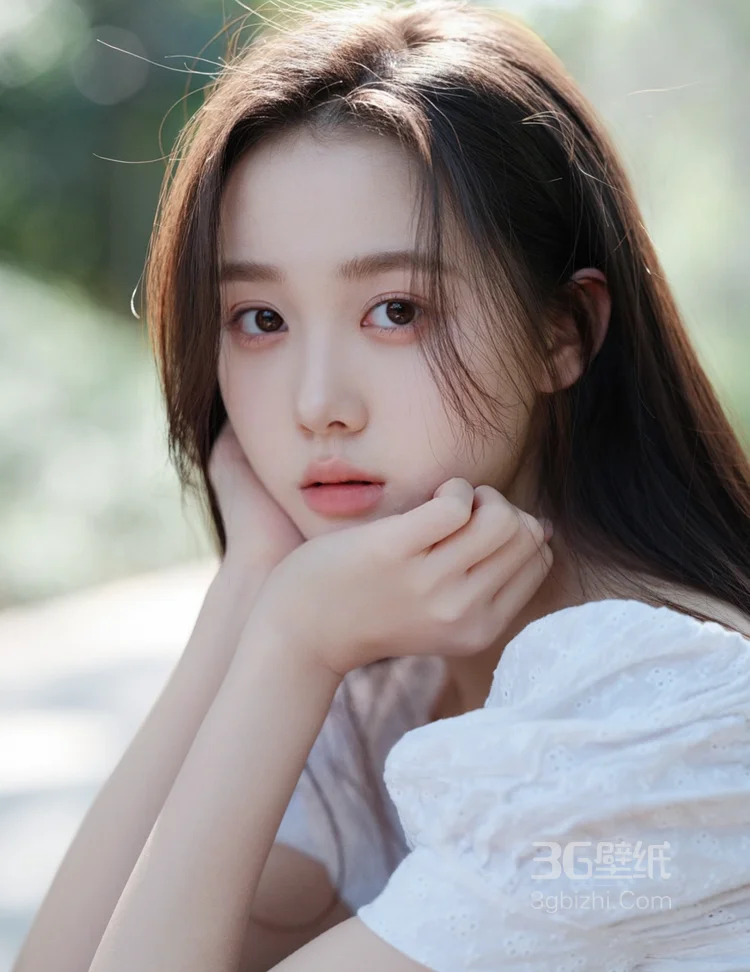 美女李瑜白色露肩连衣裙温婉甜美写真，感受春天到夏天之间的温暖7