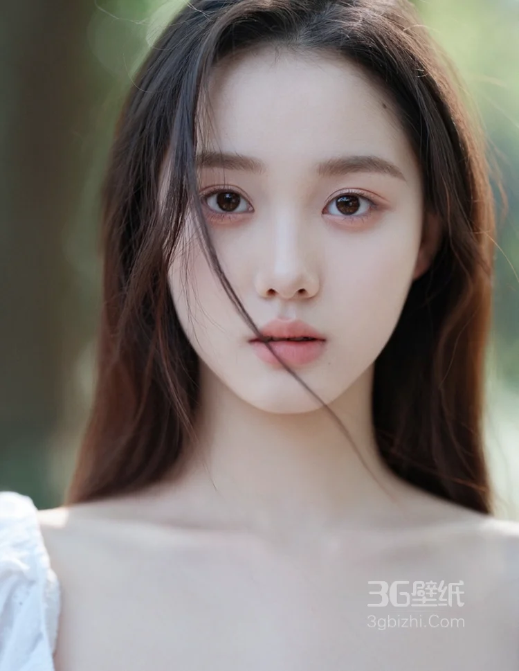 美女李瑜白色露肩连衣裙温婉甜美写真，感受春天到夏天之间的温暖5