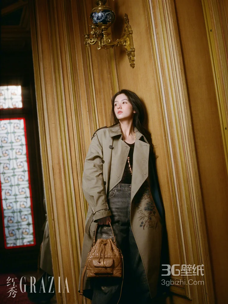 周也 红秀GRAZIA 四月新刊，复古韵味，随性自在高清封面写真5