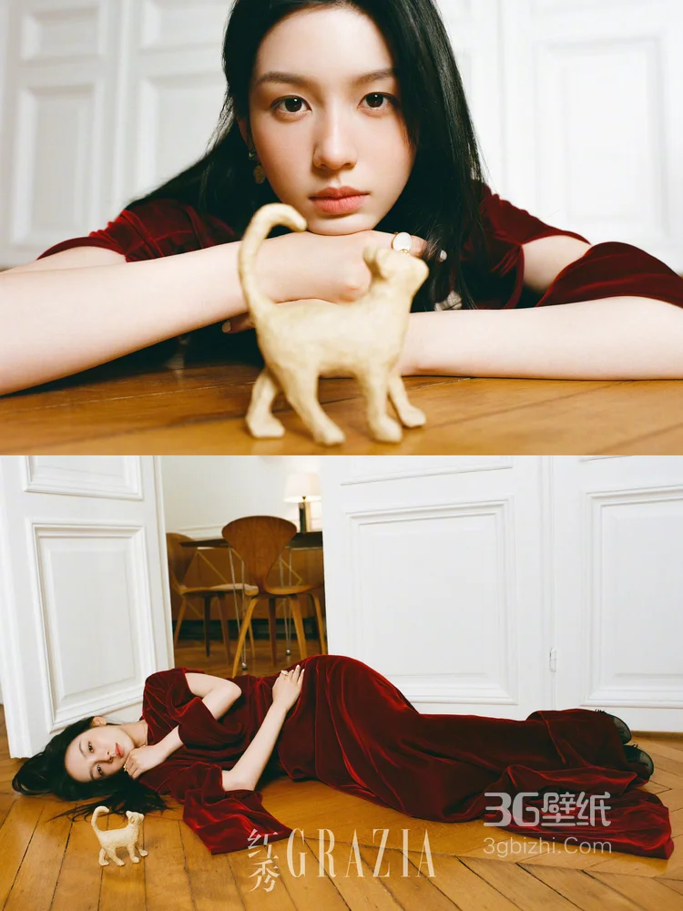 周也 红秀GRAZIA 四月新刊，复古韵味，随性自在高清封面写真2