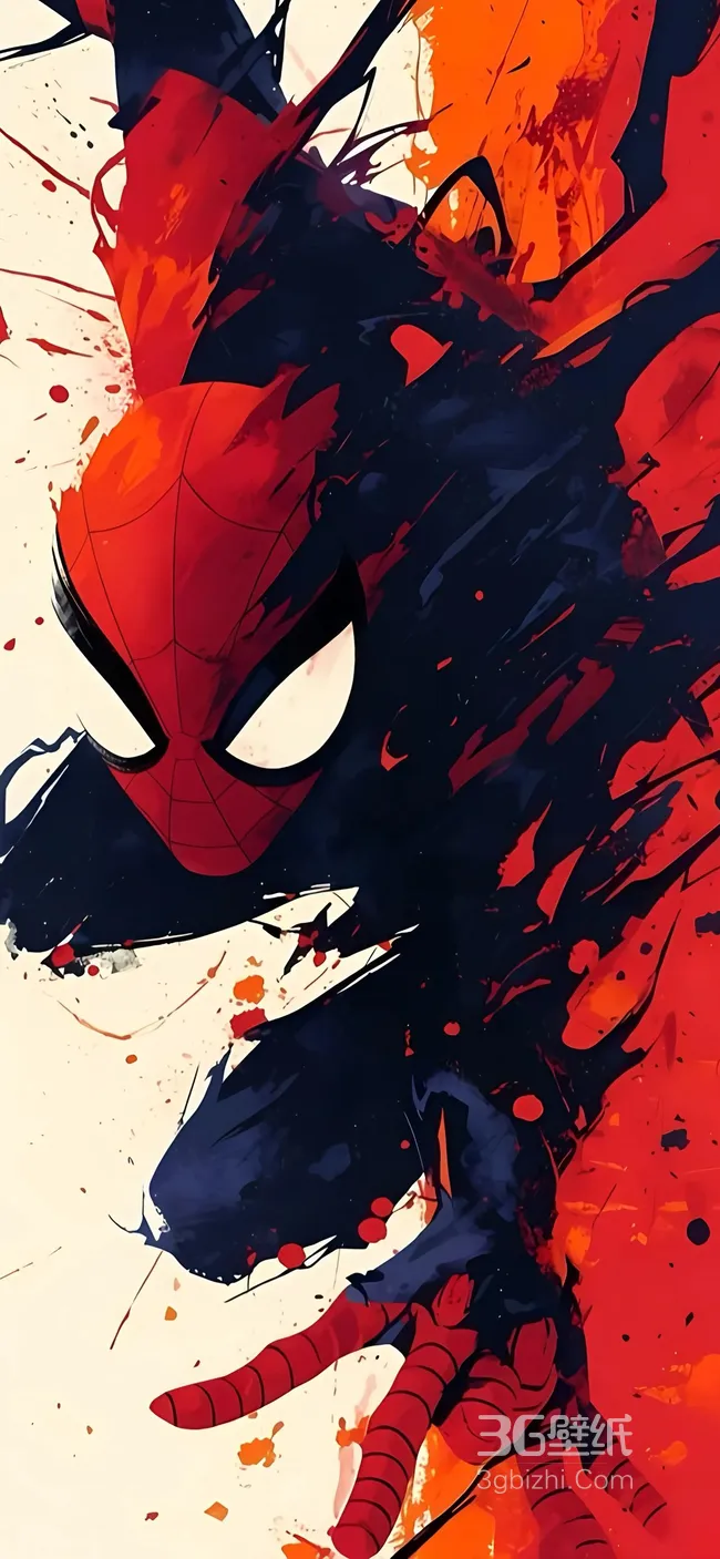 蜘蛛侠抽象插画手机壁纸图片1