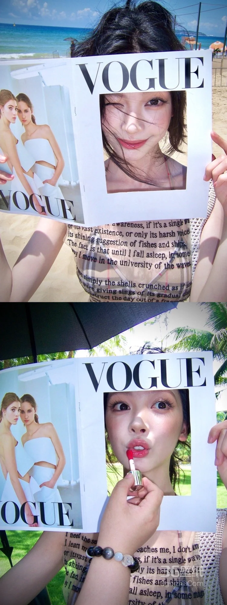 易梦玲海边沙滩性感写真，身着英文字母透视裙加比基尼穿搭，展若隐若现美感写真大片17