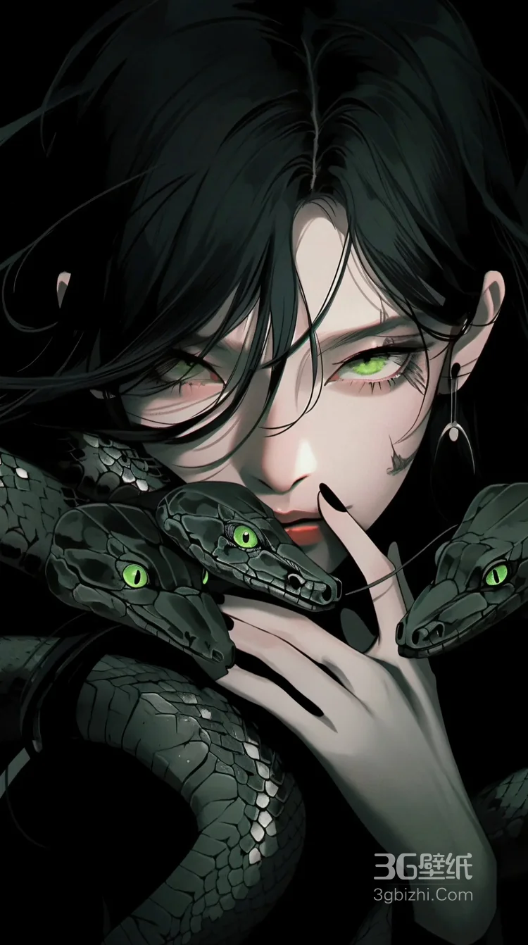 美女与蛇，美艳别样的性感动漫少女AI图片4