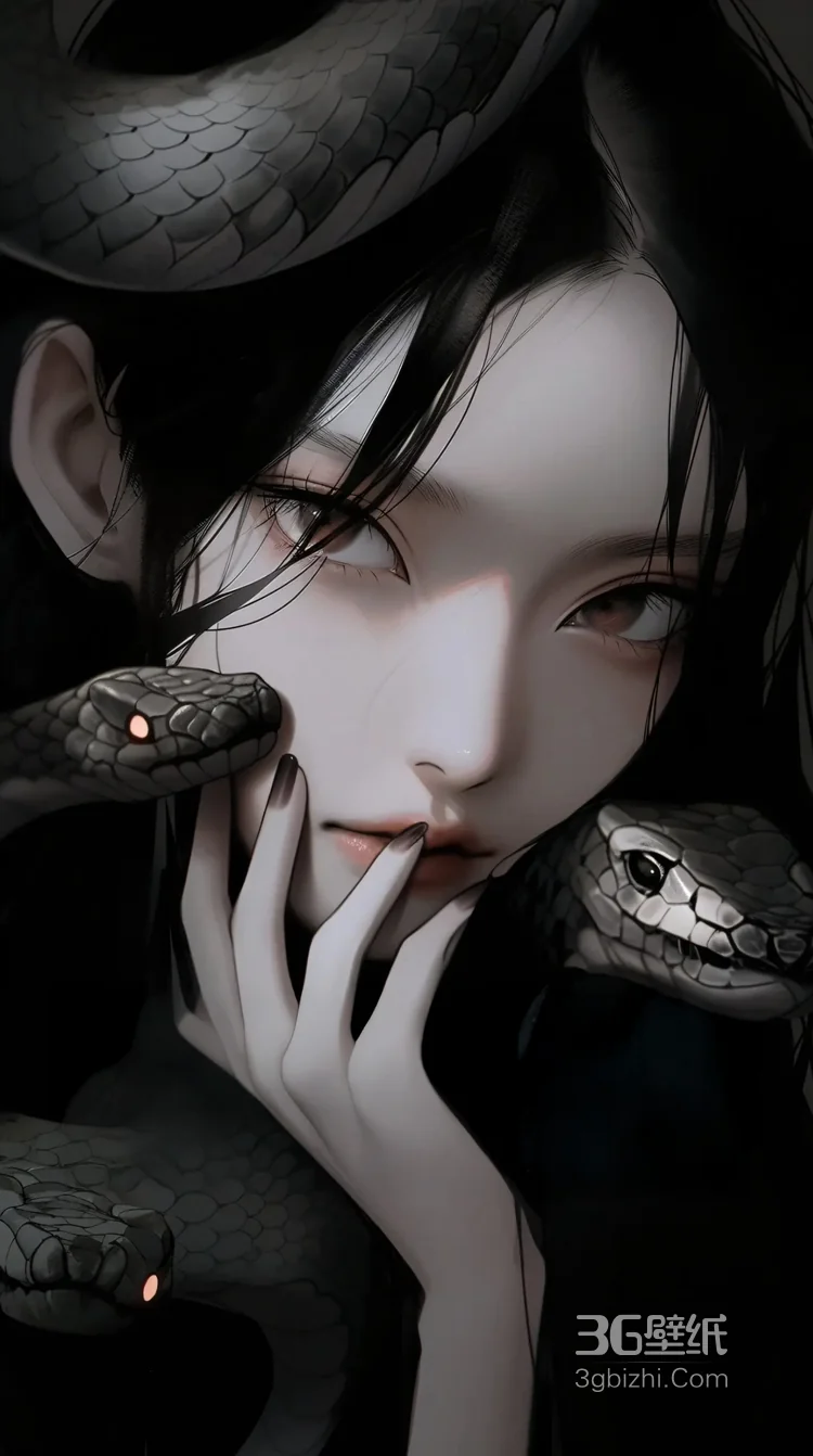 美女与蛇，美艳别样的性感动漫少女AI图片8
