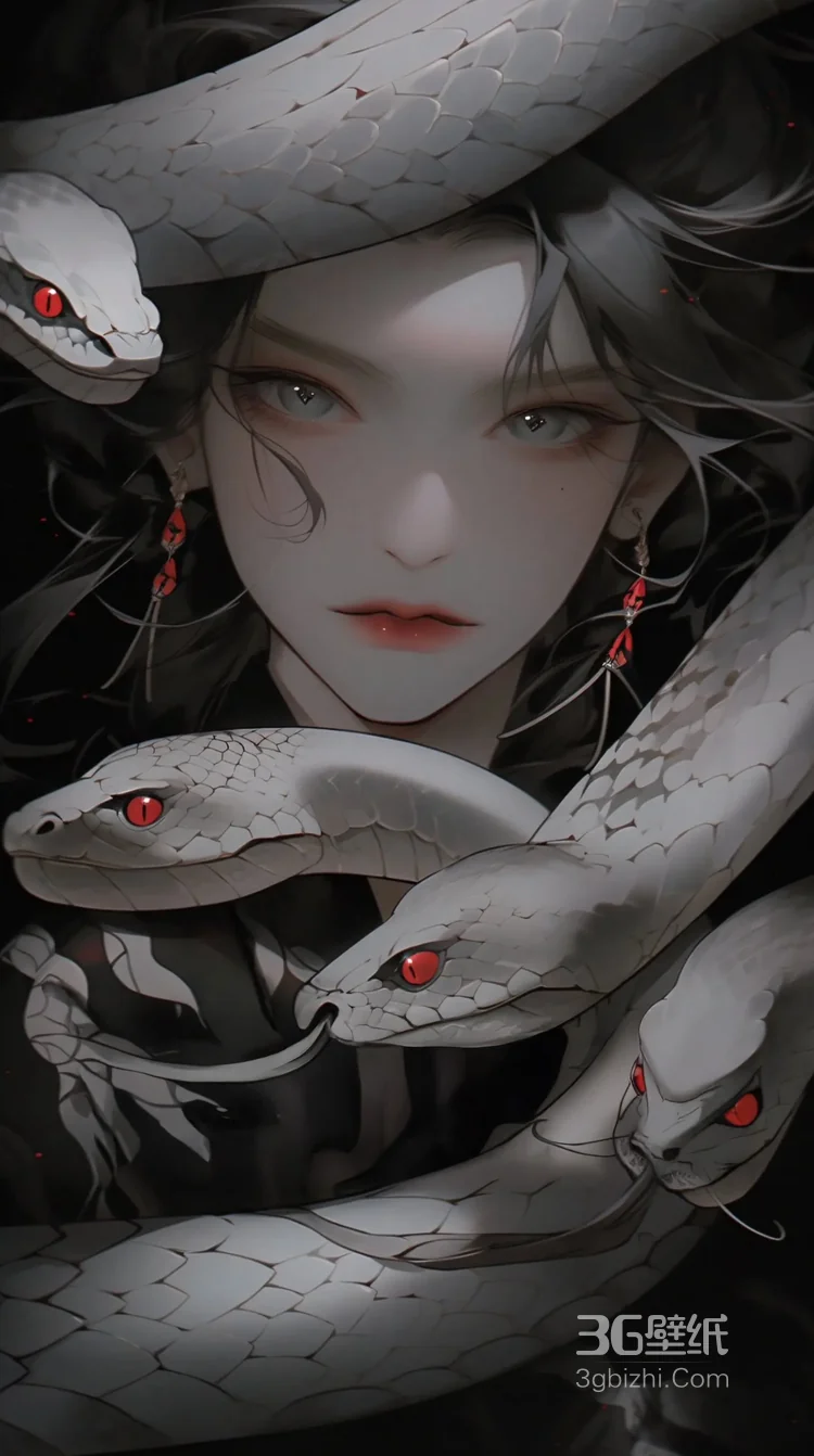 美女与蛇，美艳别样的性感动漫少女AI图片2