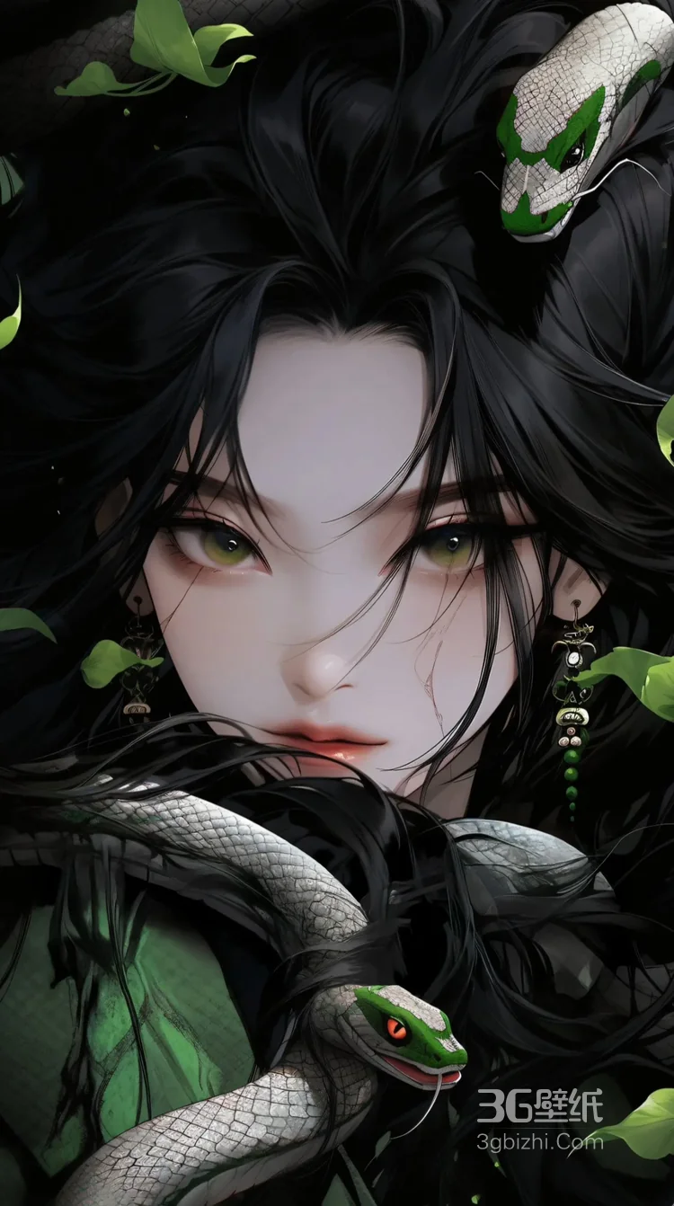 美女与蛇，美艳别样的性感动漫少女AI图片7