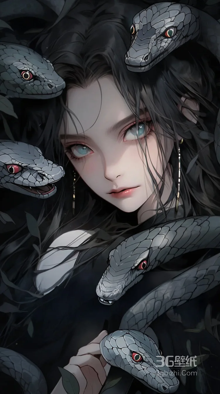 美女与蛇，美艳别样的性感动漫少女AI图片5