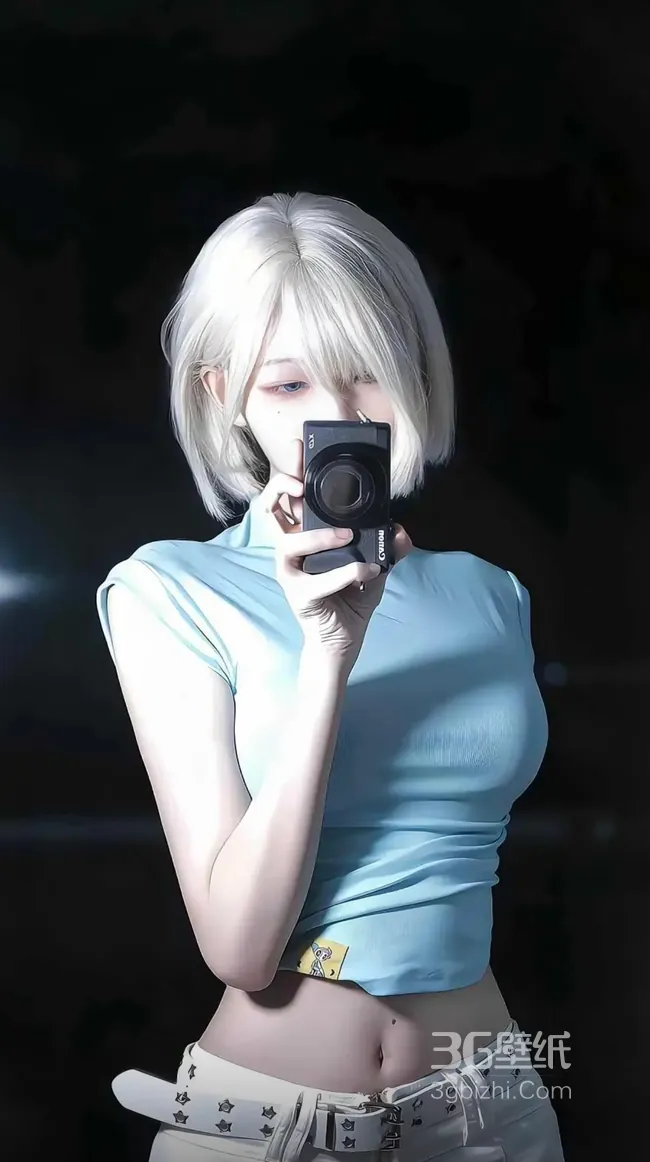 白色头发的小姐姐酷酷的手机壁纸1