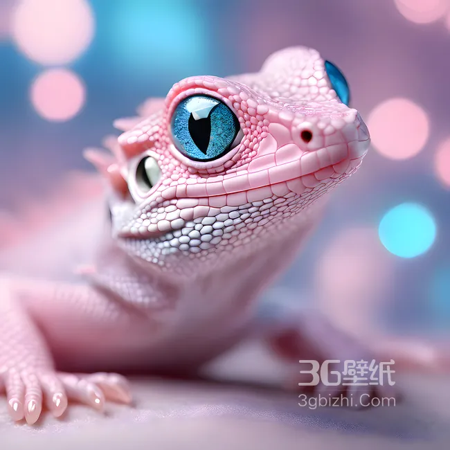 粉色的蜥蜴也可以很萌1