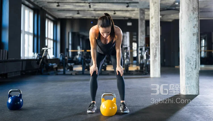 健身房里正在健身的欧美美女、健康的肌肉线条非常养眼6