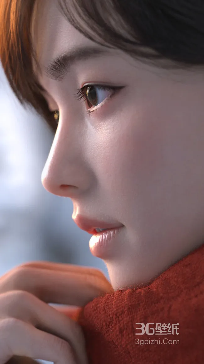 窗台下的性感美女手机壁纸1