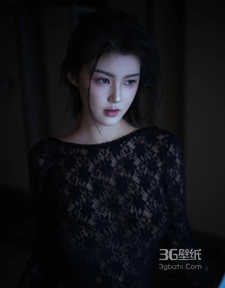 网红美女程儿，黑色镂空连衣裙氛围感私发，一举一动皆迷人9