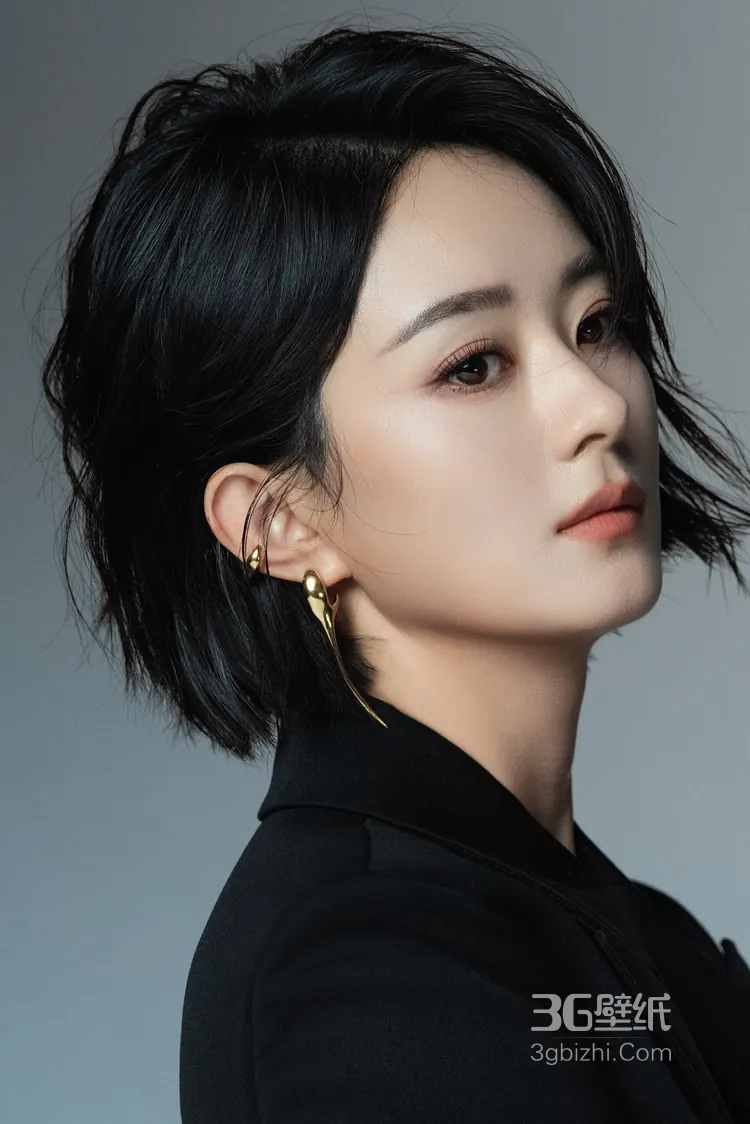 赵丽颖短发造型，化身酷飒御姐，超好看广告写真大片7