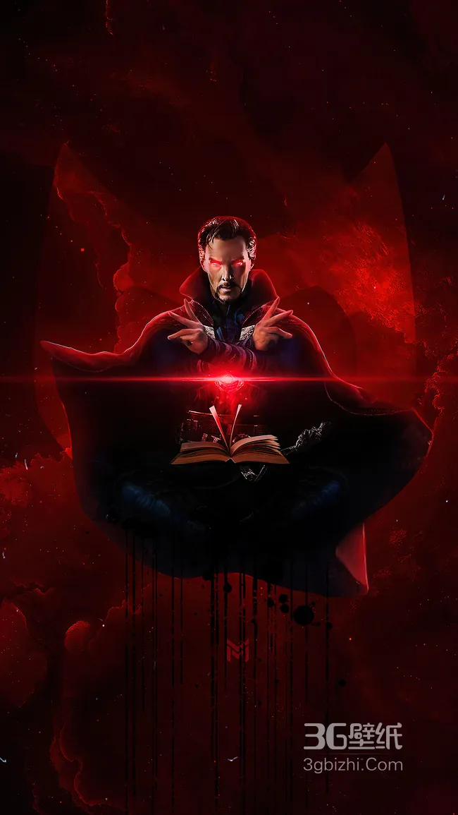 漫威奇异博士暗黑魔幻风壁纸 红芒魔法主题高清下载1