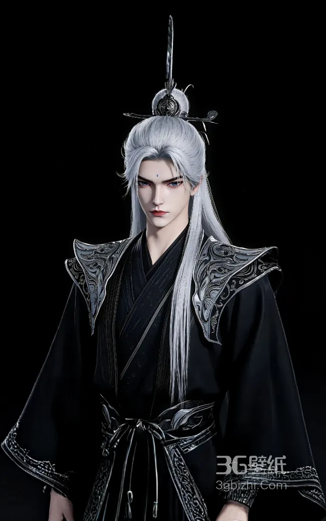 古风黑衣美男《仙逆》大帅哥王林壁纸 修仙动漫角色高清壁纸下载1