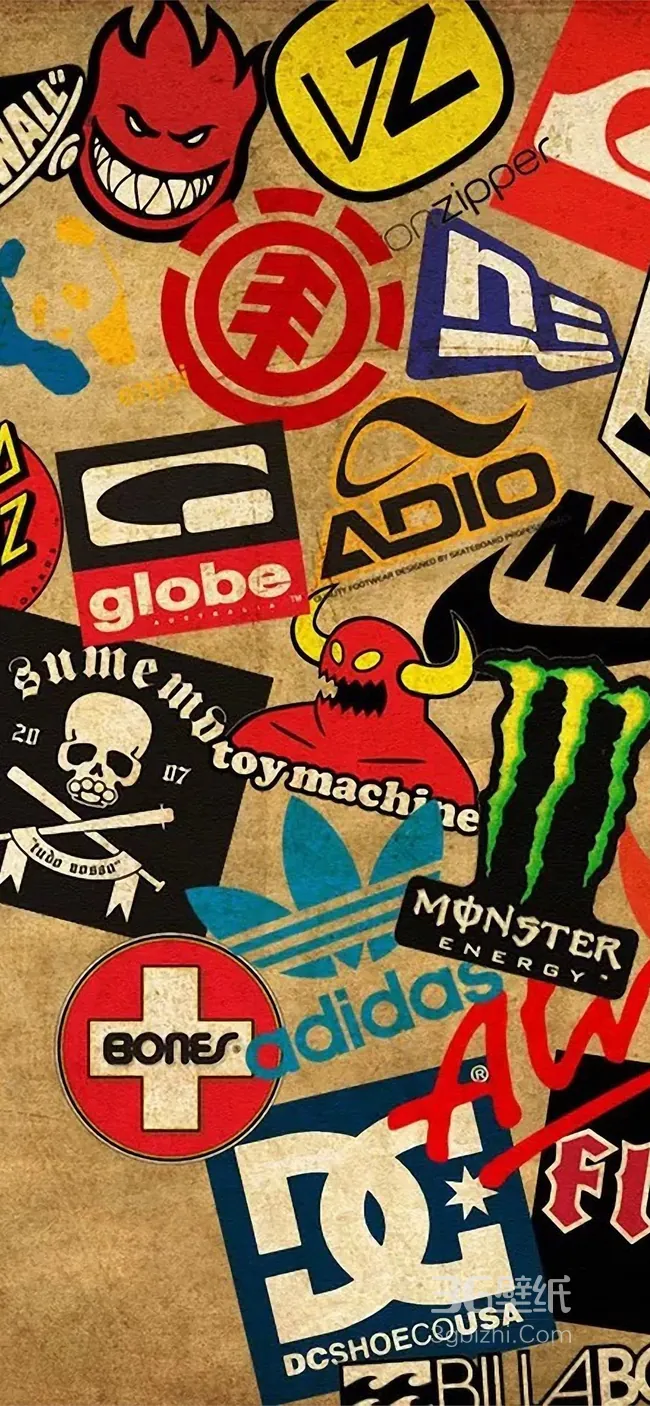 潮流品牌 logo 合集复古风壁纸 个性潮牌标志高清壁纸下载1