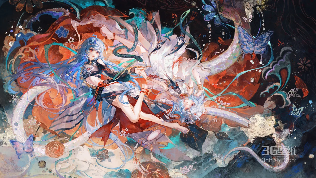 奇幻炫彩二次元人物插画壁纸 唯美梦幻风格高清下载1