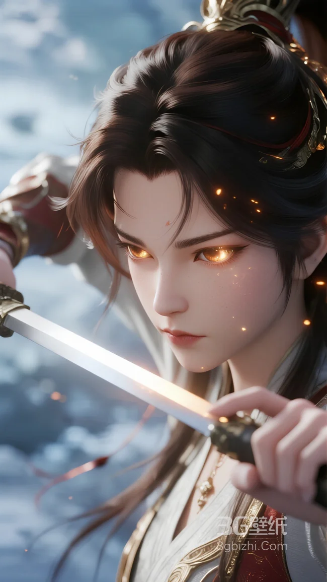 国风剑侠红颜 金眸执剑仙侠风超精致手机壁纸1