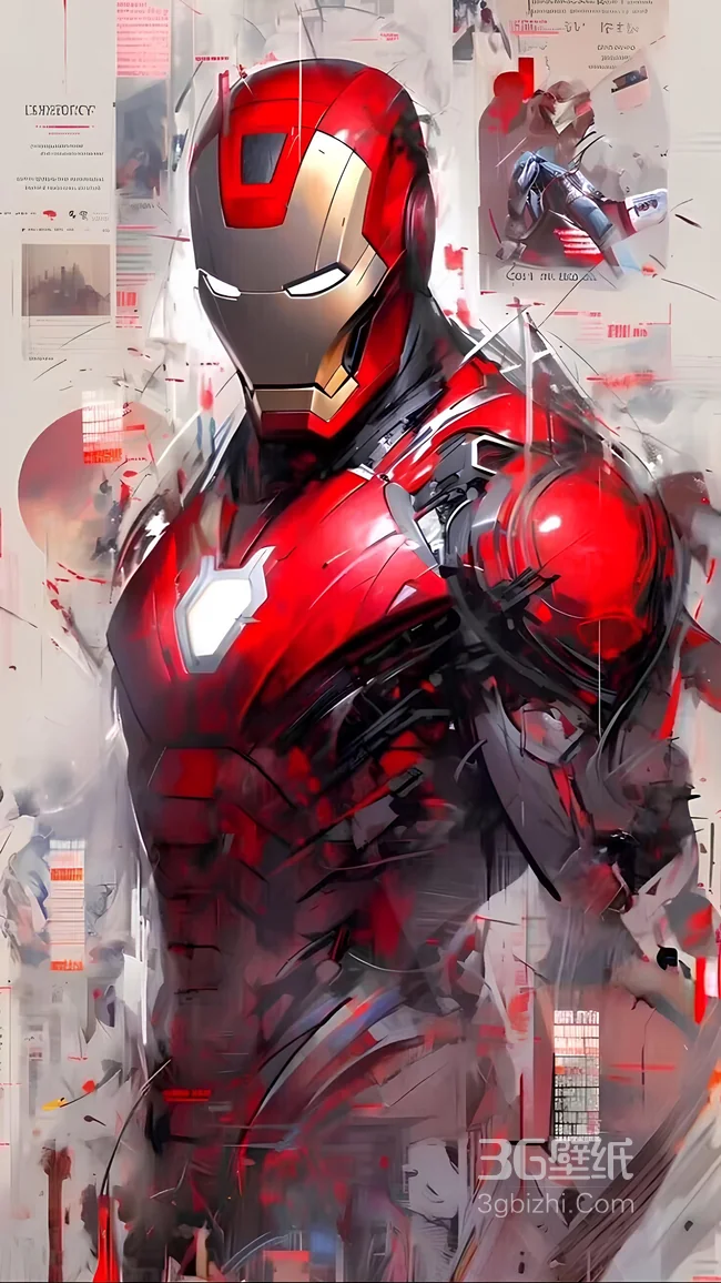 艺术涂鸦风 钢铁侠战甲特写壁纸1