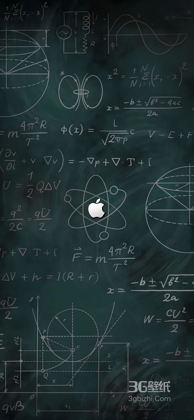 苹果风黑板公式 理科生科技美学壁纸1