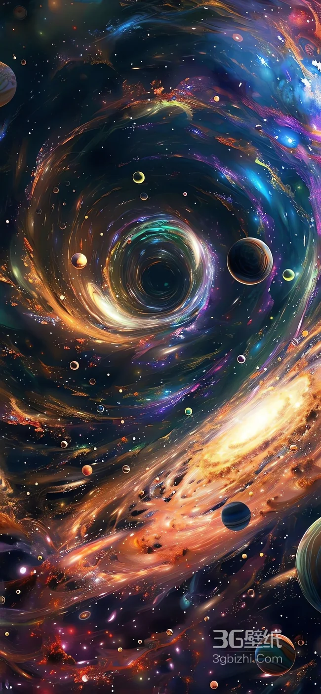 宇宙螺旋星云黑洞行星奇幻深空图1