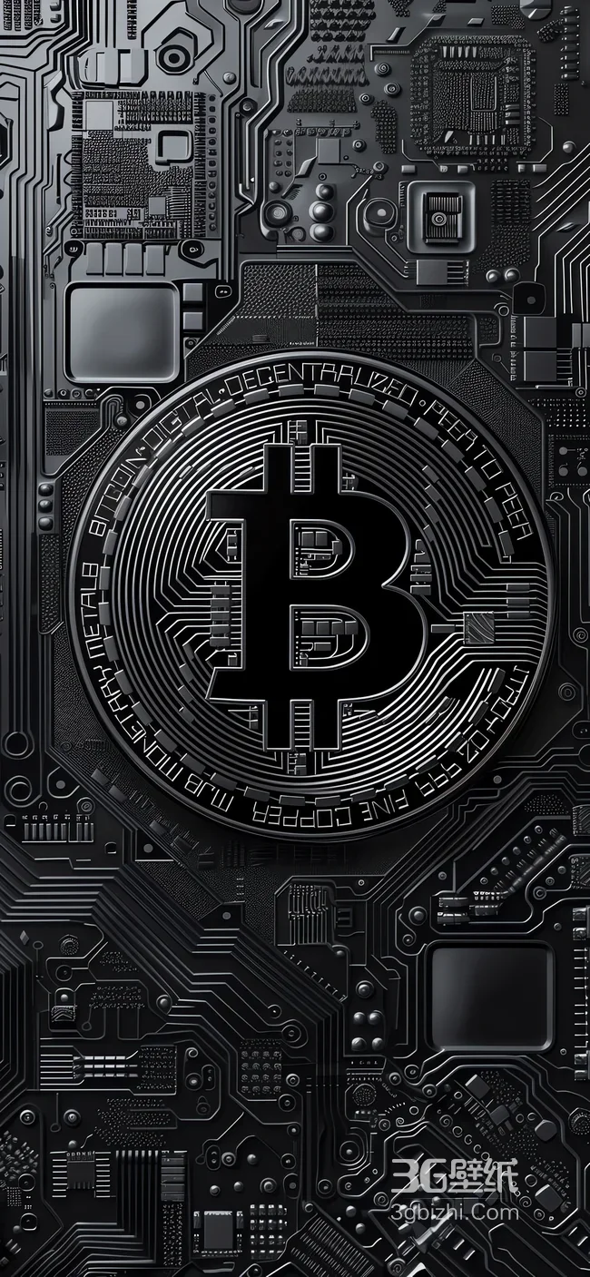 比特币标志电路板科技主题设计图1
