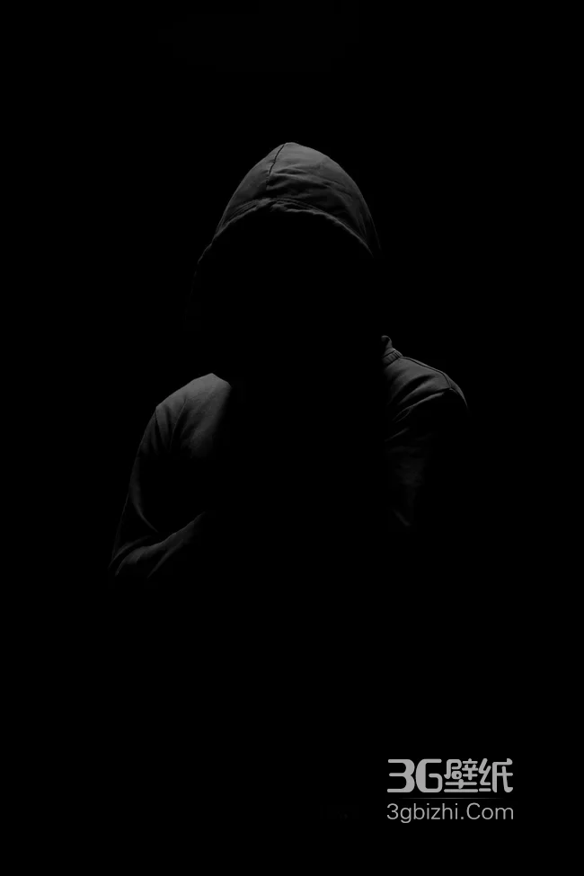 暗黑连帽衫剪影人物神秘背影1
