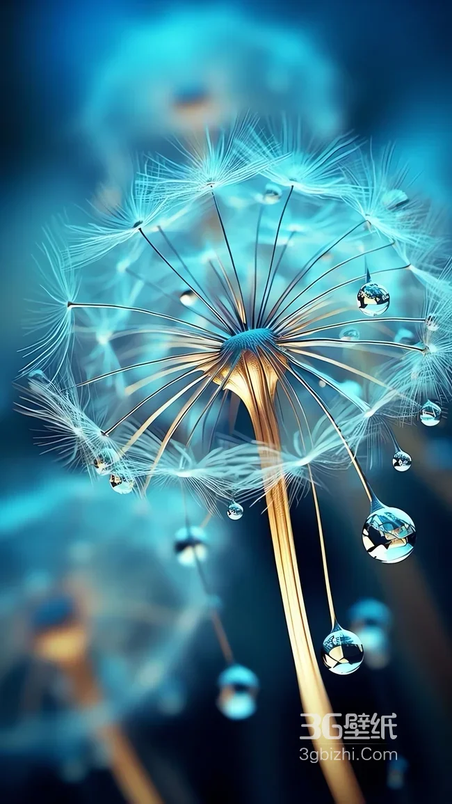 晨露蒲公英缀珠蓝调梦幻景观1